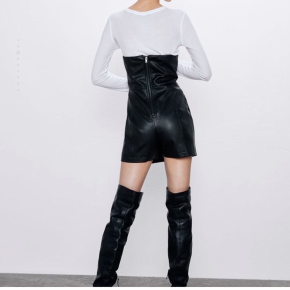 New Zara faux leather jumpsuit - Picture 2 of 5